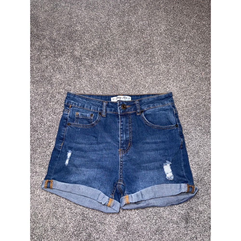 Indigo Rein Women's Dark Blue Denim Jean Shorts - High Rise‎ - Size 5